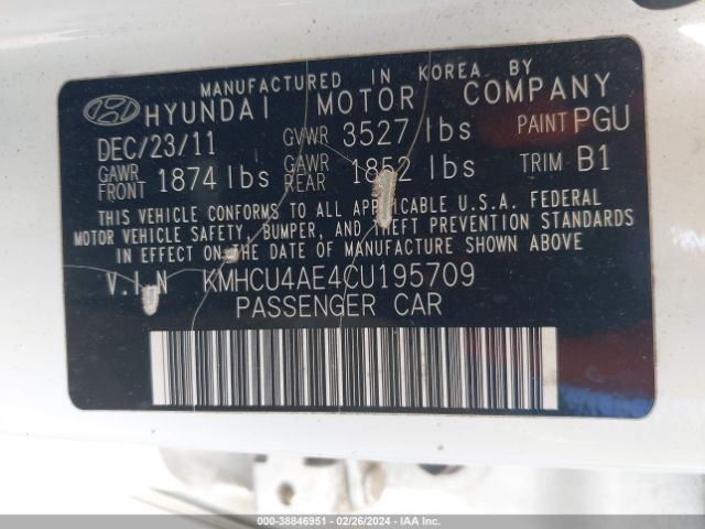 Photo 8 VIN: KMHCU4AE4CU195709 - HYUNDAI ACCENT 