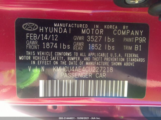 Photo 8 VIN: KMHCU4AE4CU227218 - HYUNDAI ACCENT 