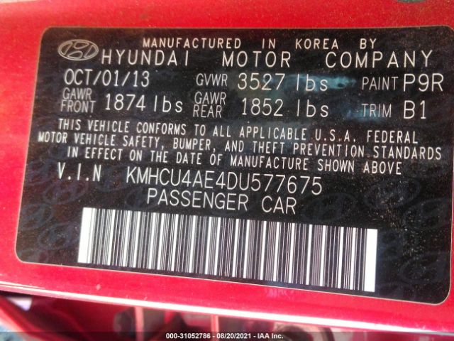 Photo 8 VIN: KMHCU4AE4DU577675 - HYUNDAI ACCENT 