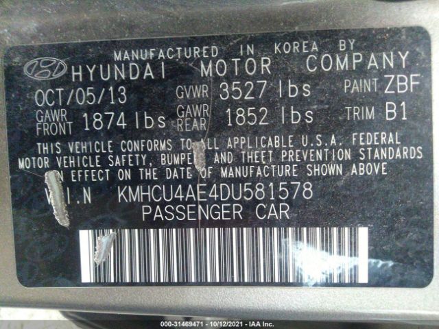 Photo 8 VIN: KMHCU4AE4DU581578 - HYUNDAI ACCENT 