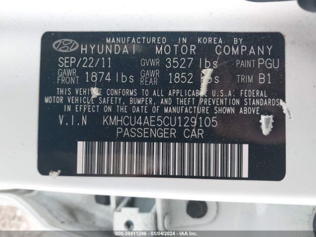 Photo 8 VIN: KMHCU4AE5CU129105 - HYUNDAI ACCENT 