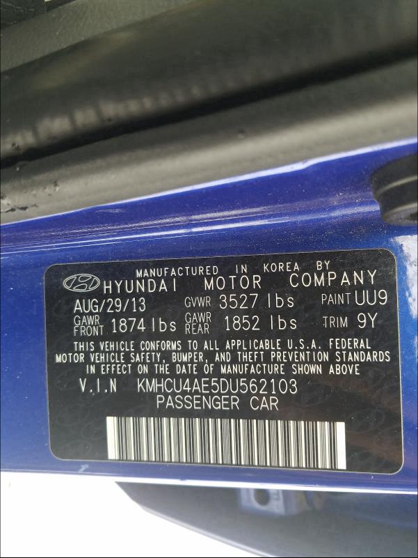 Photo 9 VIN: KMHCU4AE5DU562103 - HYUNDAI ACCENT GLS 