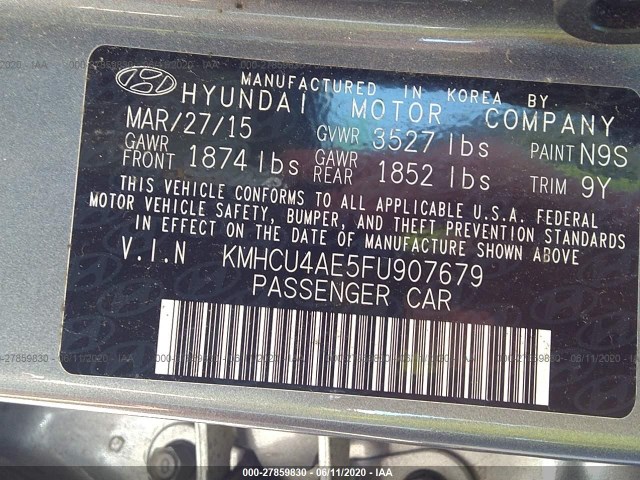 Photo 8 VIN: KMHCU4AE5FU907679 - HYUNDAI ACCENT 