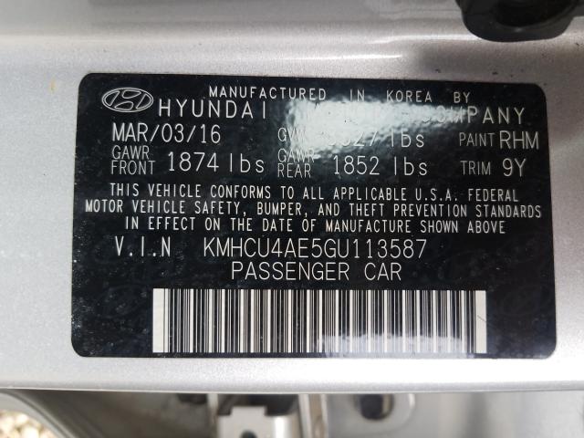 Photo 9 VIN: KMHCU4AE5GU113587 - HYUNDAI ACCENT SE 