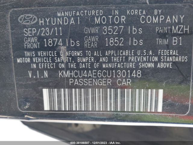 Photo 8 VIN: KMHCU4AE6CU130148 - HYUNDAI ACCENT 