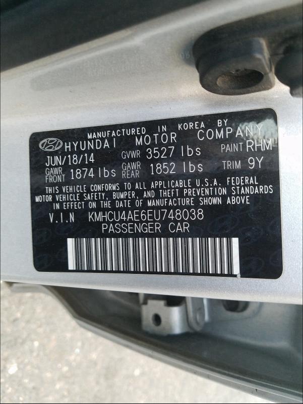 Photo 9 VIN: KMHCU4AE6EU748038 - HYUNDAI ACCENT GLS 