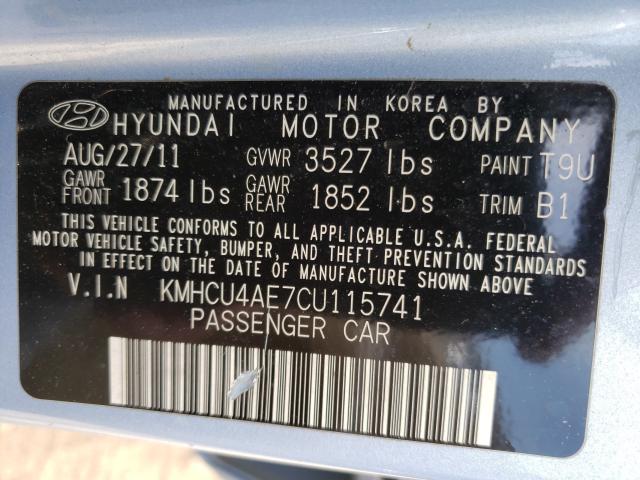 Photo 9 VIN: KMHCU4AE7CU115741 - HYUNDAI ACCENT GLS 