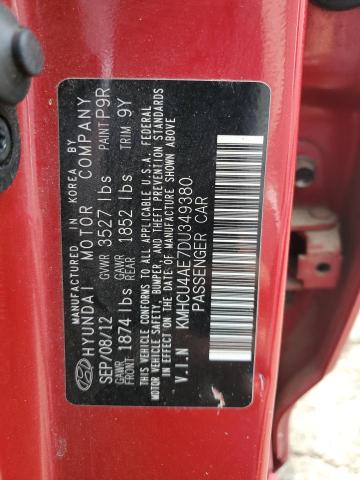 Photo 11 VIN: KMHCU4AE7DU349380 - HYUNDAI ACCENT GLS 