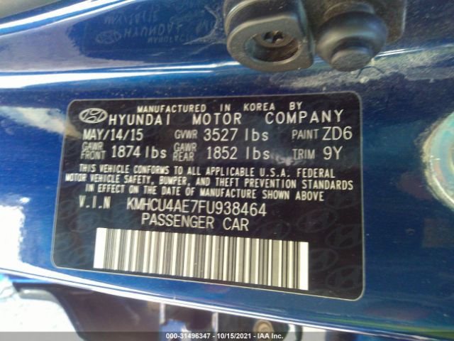 Photo 8 VIN: KMHCU4AE7FU938464 - HYUNDAI ACCENT 