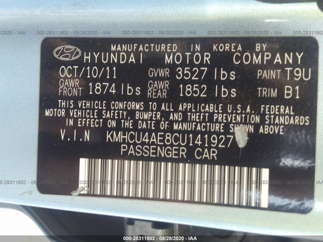 Photo 8 VIN: KMHCU4AE8CU141927 - HYUNDAI ACCENT 