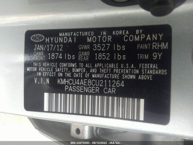 Photo 8 VIN: KMHCU4AE8CU211264 - HYUNDAI ACCENT 