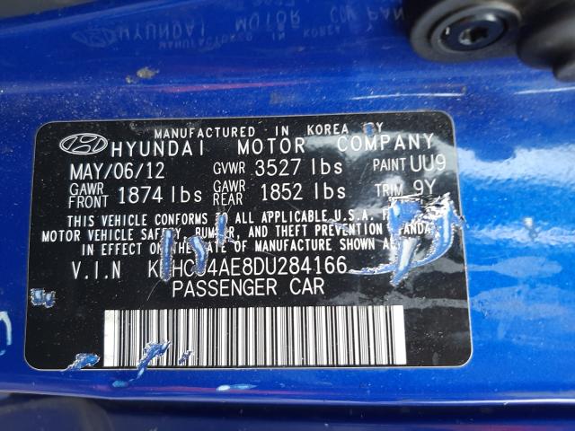 Photo 9 VIN: KMHCU4AE8DU284166 - HYUNDAI ACCENT GLS 