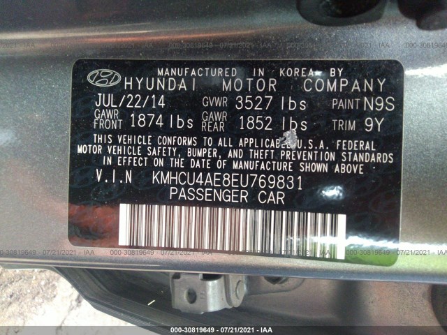 Photo 8 VIN: KMHCU4AE8EU769831 - HYUNDAI ACCENT 