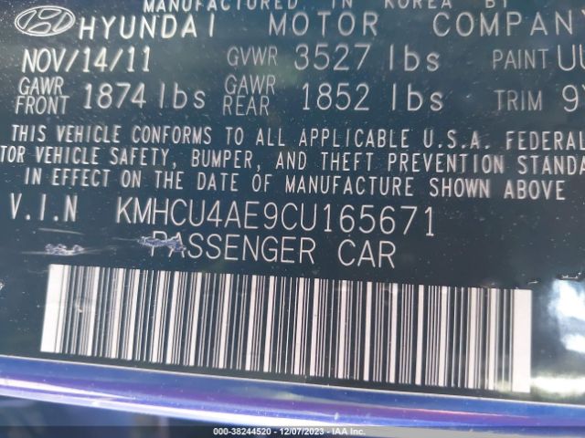 Photo 8 VIN: KMHCU4AE9CU165671 - HYUNDAI ACCENT 