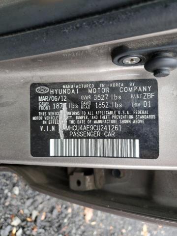 Photo 9 VIN: KMHCU4AE9CU241261 - HYUNDAI ACCENT GLS 