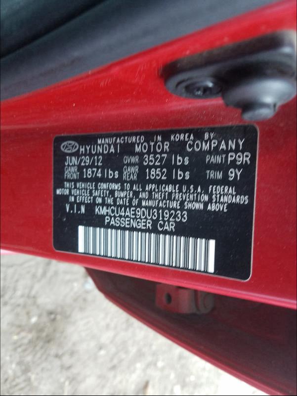 Photo 9 VIN: KMHCU4AE9DU319233 - HYUNDAI ACCENT GLS 