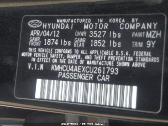 Photo 8 VIN: KMHCU4AEXCU261793 - HYUNDAI ACCENT 