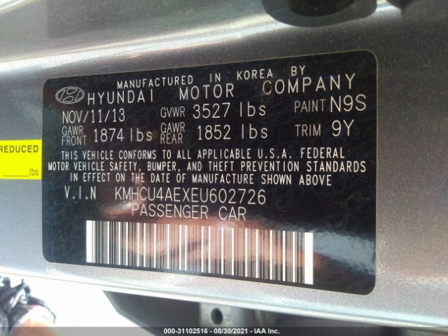 Photo 8 VIN: KMHCU4AEXEU602726 - HYUNDAI ACCENT 