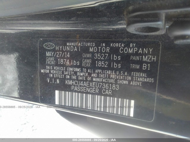 Photo 8 VIN: KMHCU4AEXEU736183 - HYUNDAI ACCENT 