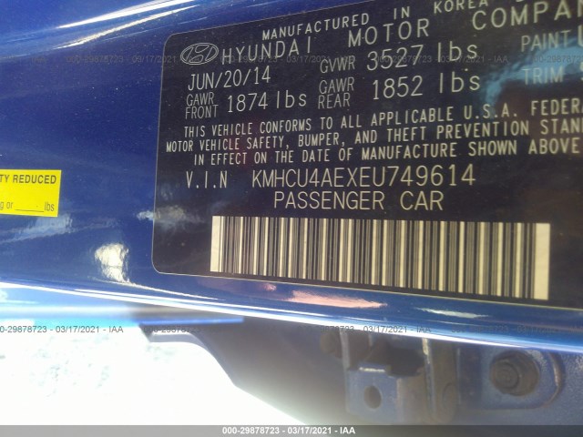 Photo 8 VIN: KMHCU4AEXEU749614 - HYUNDAI ACCENT 