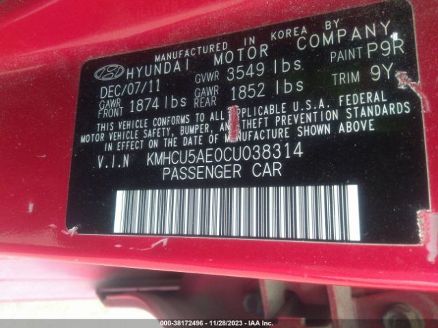 Photo 8 VIN: KMHCU5AE0CU038314 - HYUNDAI ACCENT 