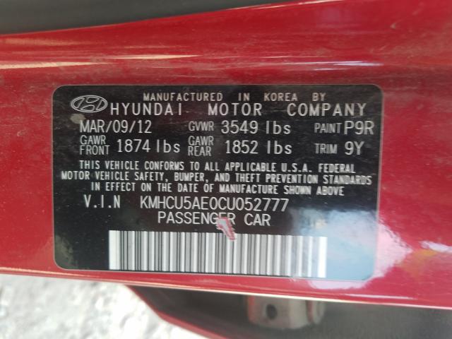 Photo 9 VIN: KMHCU5AE0CU052777 - HYUNDAI ACCENT GLS 