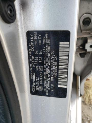 Photo 11 VIN: KMHCU5AE0DU079740 - HYUNDAI ACCENT GLS 