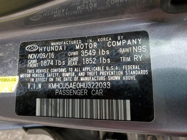 Photo 11 VIN: KMHCU5AE0HU322033 - HYUNDAI ACCENT SPO 