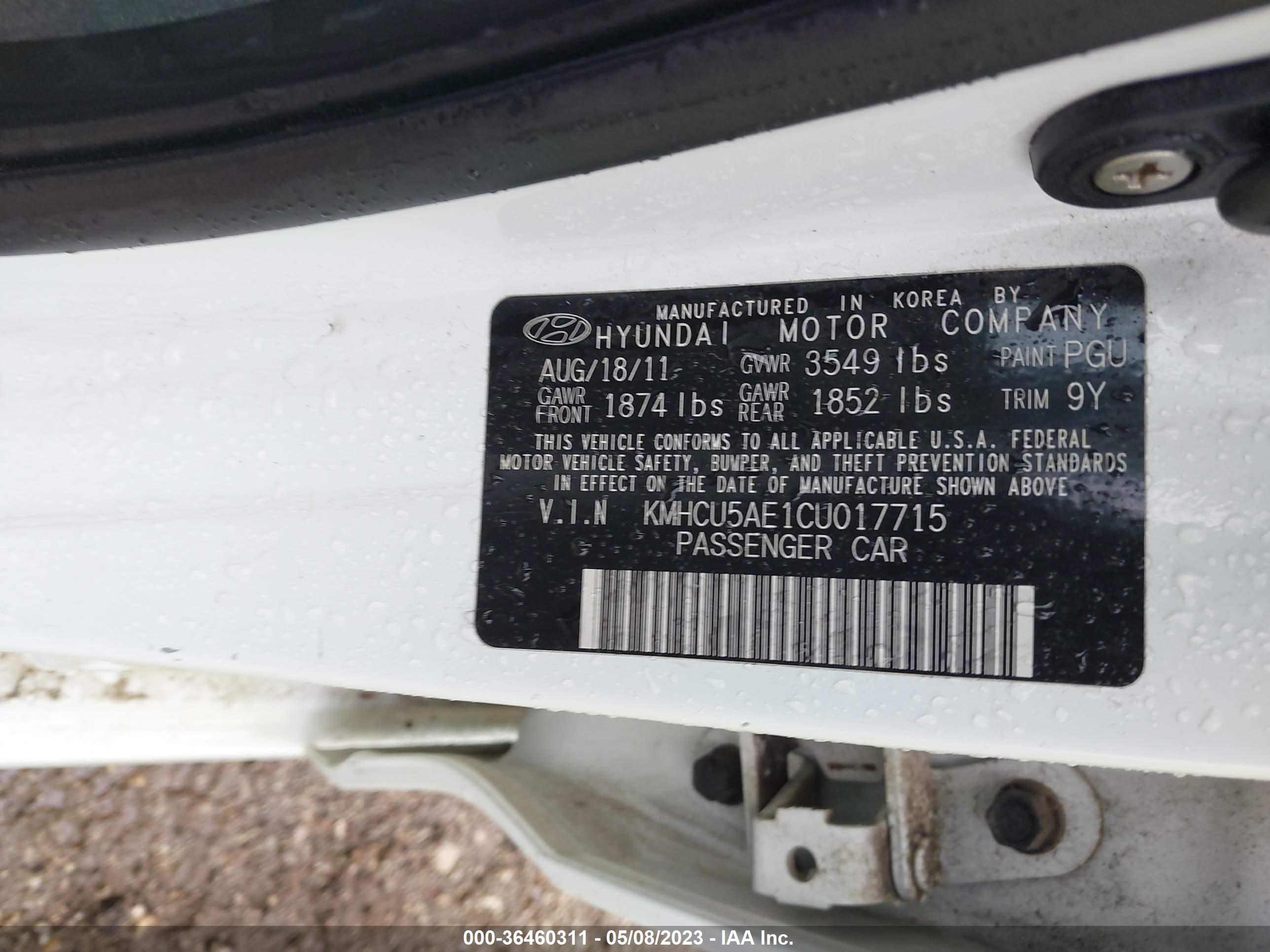 Photo 8 VIN: KMHCU5AE1CU017715 - HYUNDAI ACCENT 