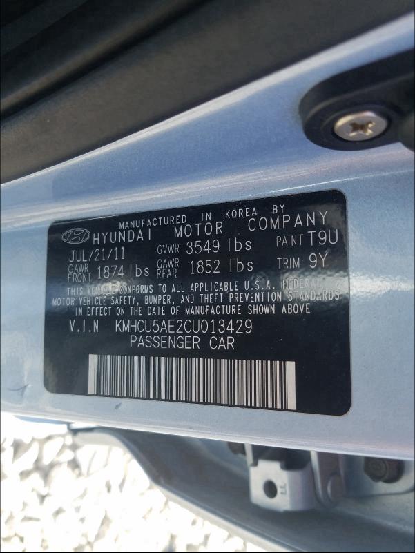 Photo 9 VIN: KMHCU5AE2CU013429 - HYUNDAI ACCENT GLS 