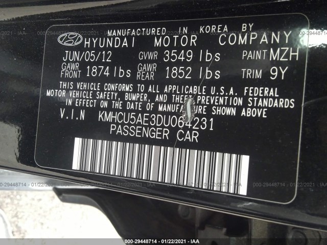 Photo 8 VIN: KMHCU5AE3DU064231 - HYUNDAI ACCENT 