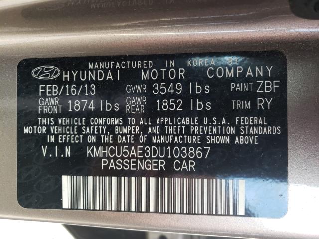 Photo 9 VIN: KMHCU5AE3DU103867 - HYUNDAI ACCENT GLS 