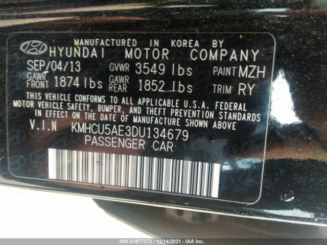 Photo 8 VIN: KMHCU5AE3DU134679 - HYUNDAI ACCENT 