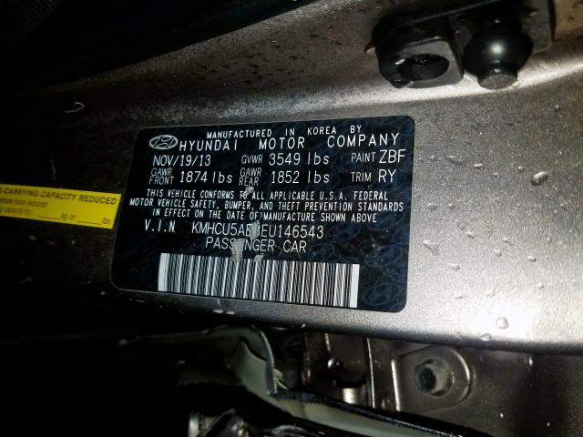 Photo 9 VIN: KMHCU5AE3EU146543 - HYUNDAI ACCENT GLS 