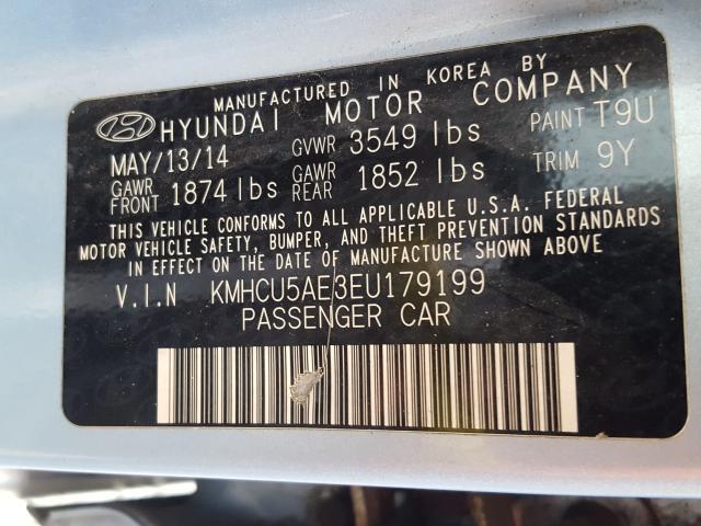 Photo 9 VIN: KMHCU5AE3EU179199 - HYUNDAI ACCENT GLS 