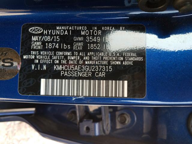 Photo 9 VIN: KMHCU5AE3GU237315 - HYUNDAI ACCENT SPO 