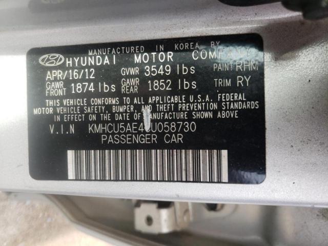 Photo 9 VIN: KMHCU5AE4CU058730 - HYUNDAI ACCENT GLS 