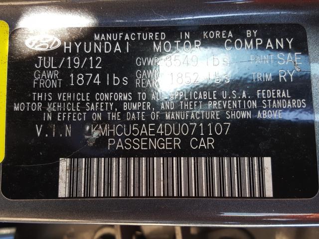 Photo 9 VIN: KMHCU5AE4DU071107 - HYUNDAI ACCENT GLS 