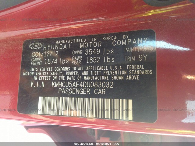 Photo 8 VIN: KMHCU5AE4DU083032 - HYUNDAI ACCENT 