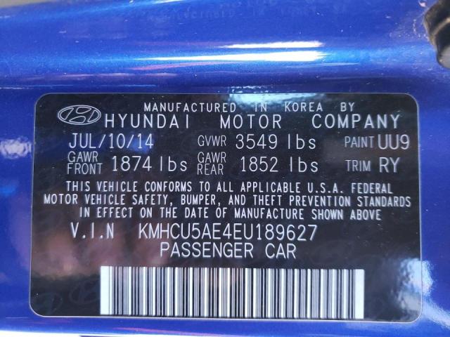 Photo 9 VIN: KMHCU5AE4EU189627 - HYUNDAI ACCENT GLS 