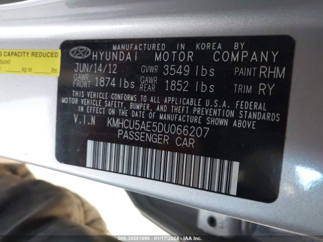 Photo 8 VIN: KMHCU5AE5DU066207 - HYUNDAI ACCENT 