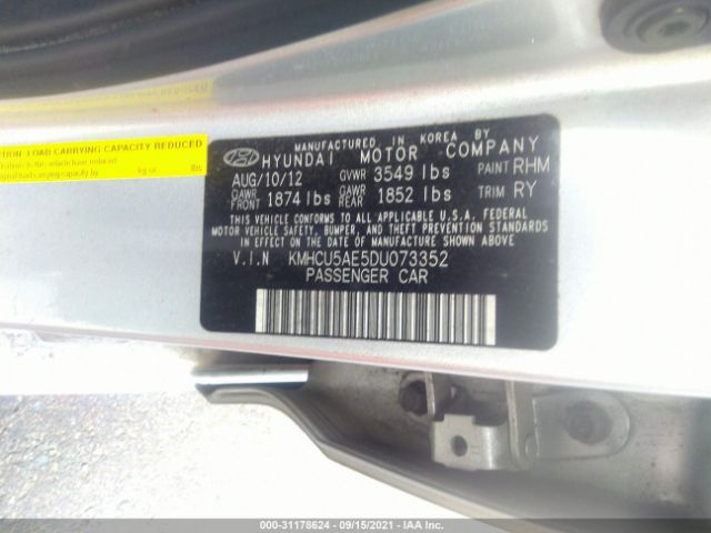 Photo 8 VIN: KMHCU5AE5DU073352 - HYUNDAI ACCENT 