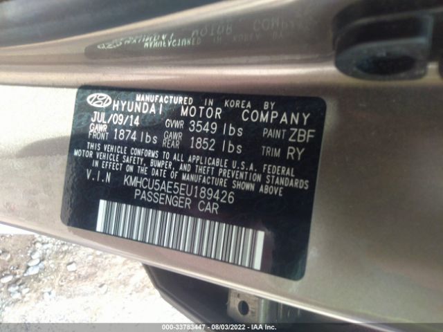 Photo 8 VIN: KMHCU5AE5EU189426 - HYUNDAI ACCENT 