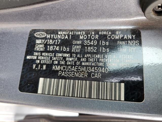 Photo 12 VIN: KMHCU5AE5HU345940 - HYUNDAI ACCENT SPO 