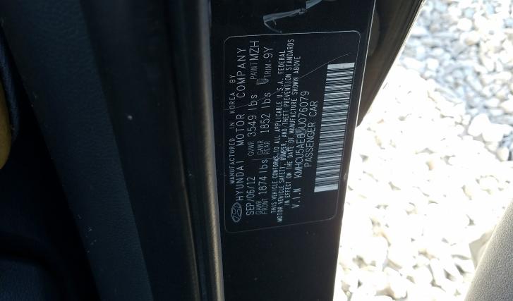 Photo 9 VIN: KMHCU5AE6DU076079 - HYUNDAI ACCENT GLS 