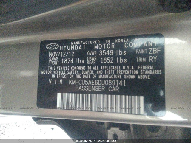 Photo 8 VIN: KMHCU5AE6DU089141 - HYUNDAI ACCENT 