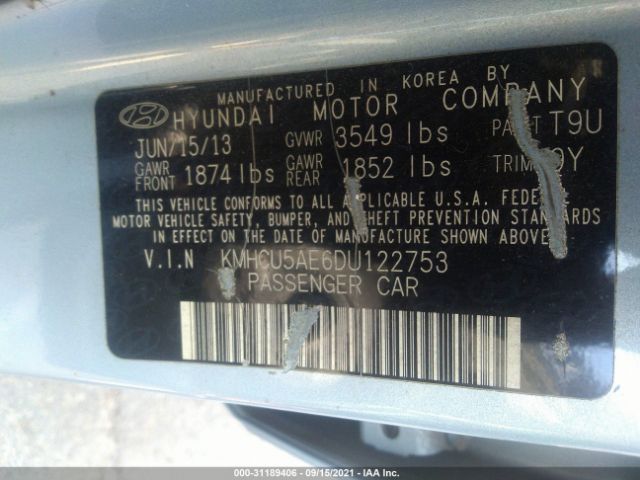 Photo 8 VIN: KMHCU5AE6DU122753 - HYUNDAI ACCENT 