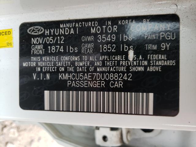 Photo 9 VIN: KMHCU5AE7DU088242 - HYUNDAI ACCENT GLS 