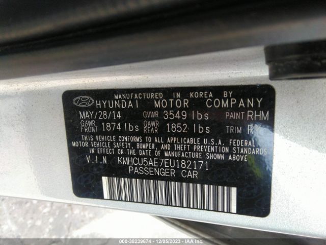 Photo 8 VIN: KMHCU5AE7EU182171 - HYUNDAI ACCENT 