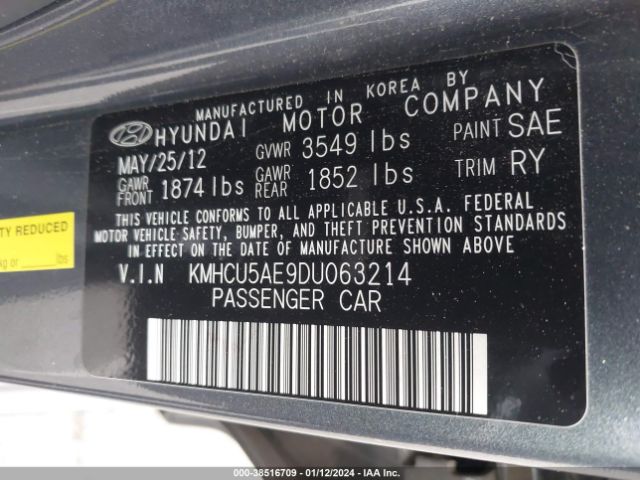 Photo 8 VIN: KMHCU5AE9DU063214 - HYUNDAI ACCENT 